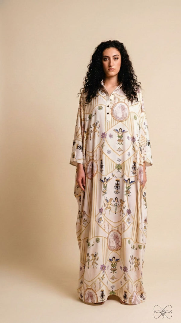 vestido longo estampado