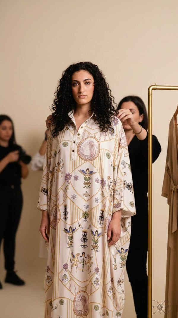 vestido longo estampado