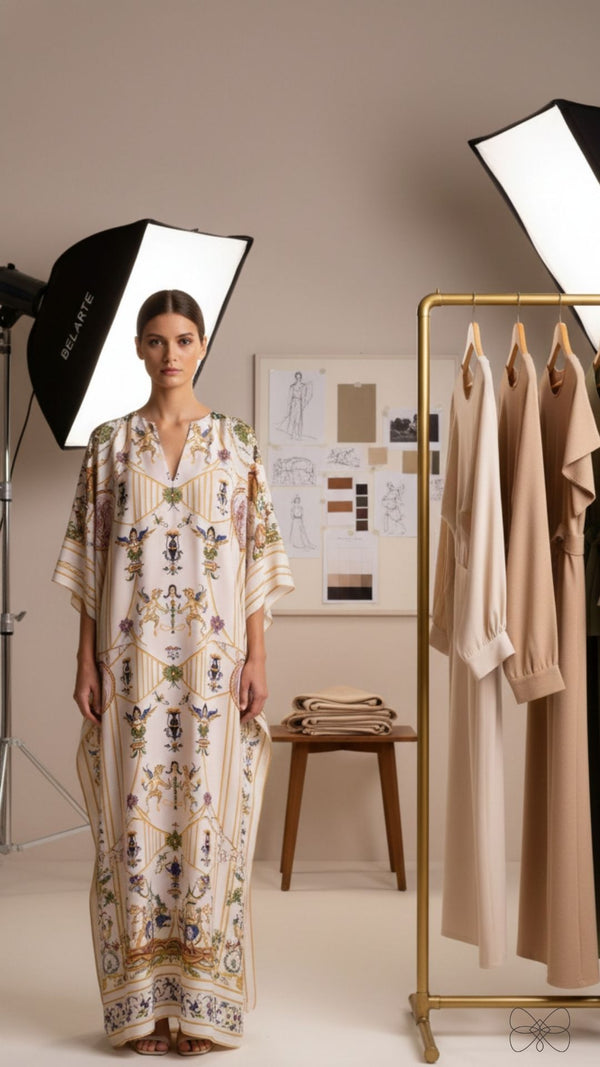 vestido longo estampado