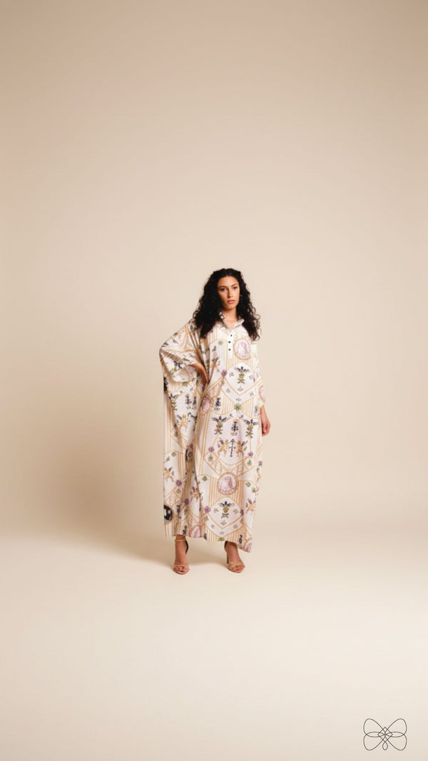 vestido longo estampado