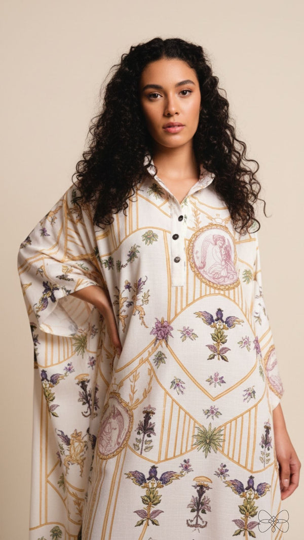 vestido longo estampado