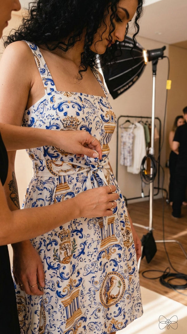 vestido belarte 02 azul estampado