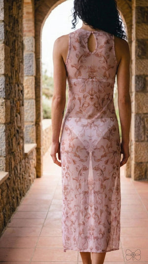 vestido azul transparente