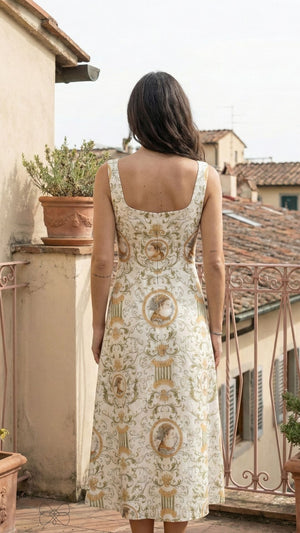 vestido cinza estampado