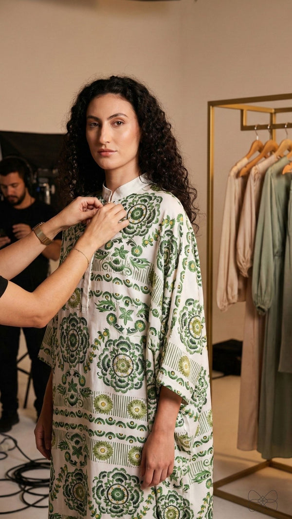 vestido cumprido verde