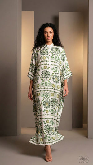 vestido cumprido verde