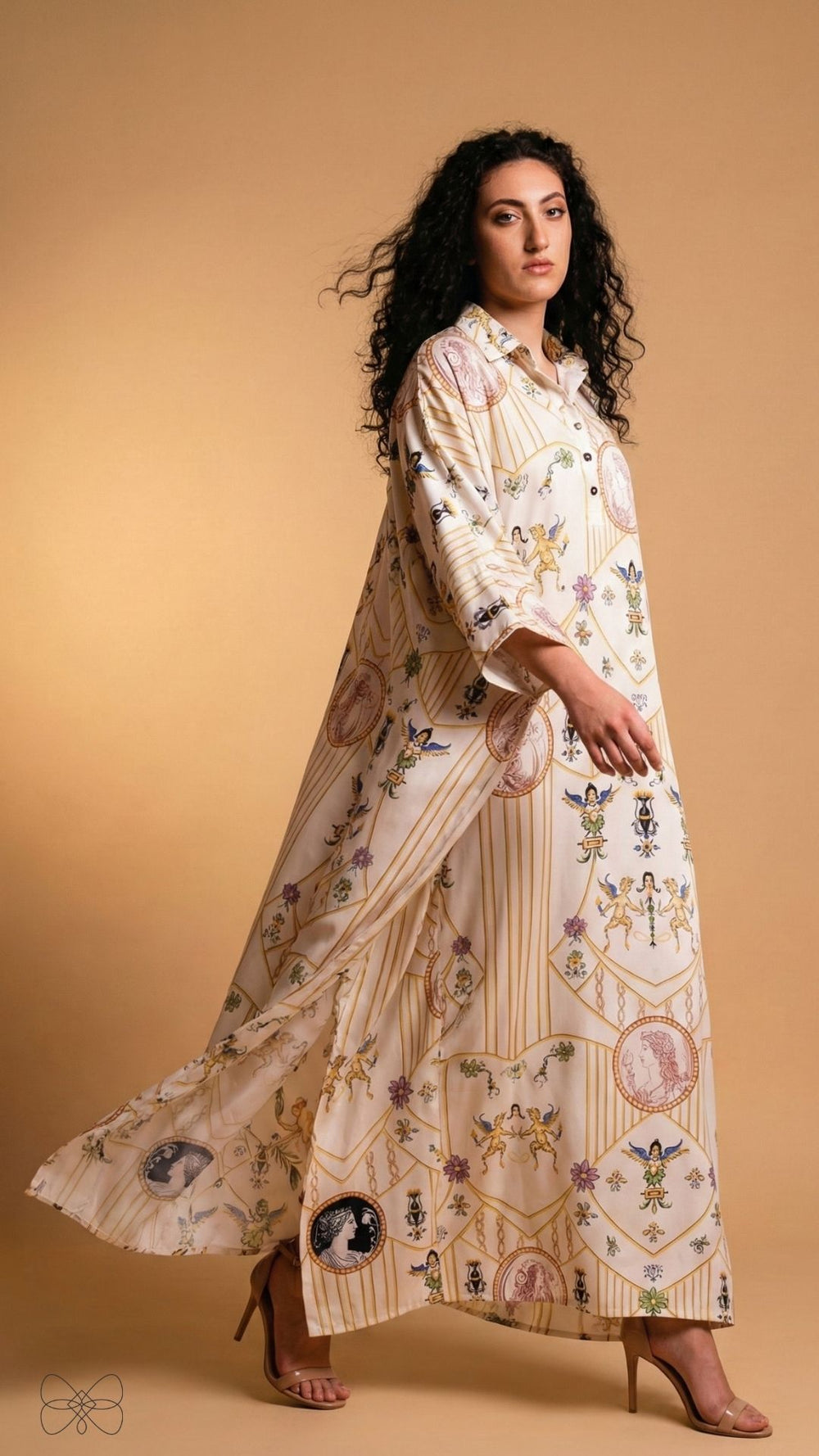 vestido longo estampado