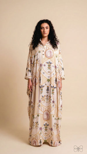 vestido longo estampado