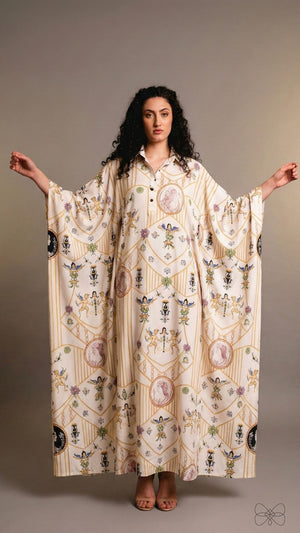 vestido longo estampado