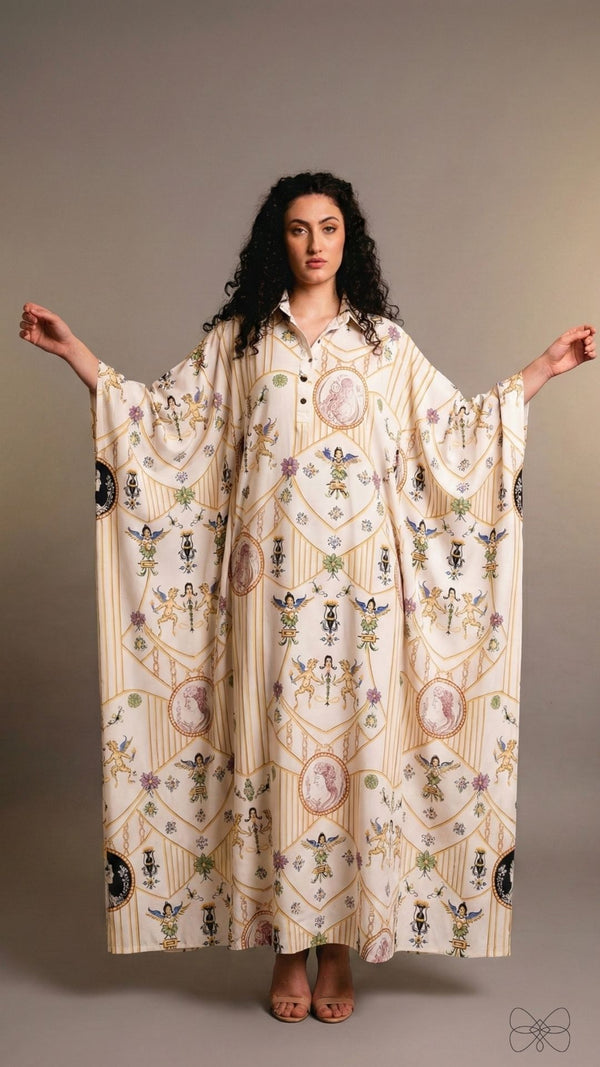 vestido longo estampado