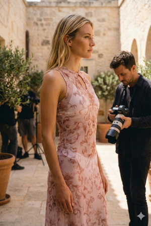 vestido azul transparente